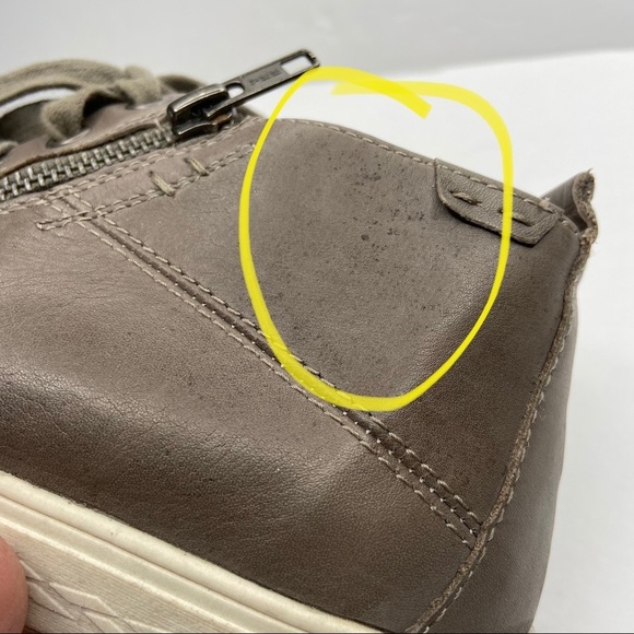 Rockport Cobb Hill Willa Mid Top Gray Brown Leather Sneakers Shoes - Picture 8 of 15